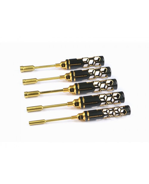ARROWMAX AM458801BG - NUT DRIVER SET 3/16  1/4  5/16  11/32 & 3/8 X 100MM - 5-TEILIG. BLACK