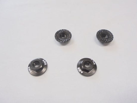 AUTOMODEL AMR-025GM - Serrated Large Diameter 1:10 Aluminium Wheel Nuts 4 Gun Metal