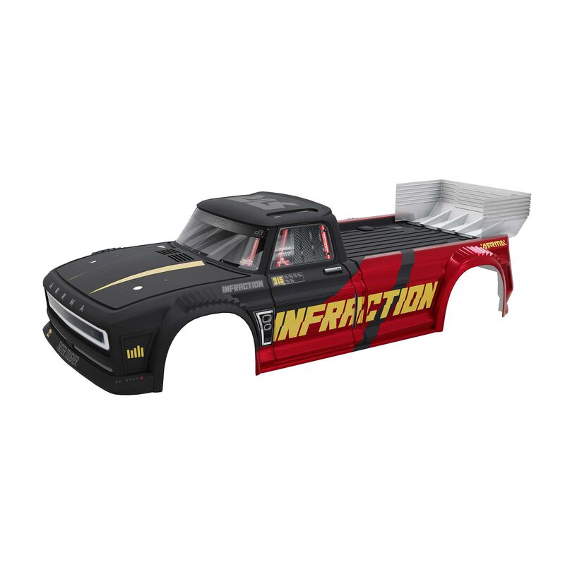 ARRMA INFRACTION 4X4 All-Road 3S BLX Painted Decaled Trimmed Body Black/Red