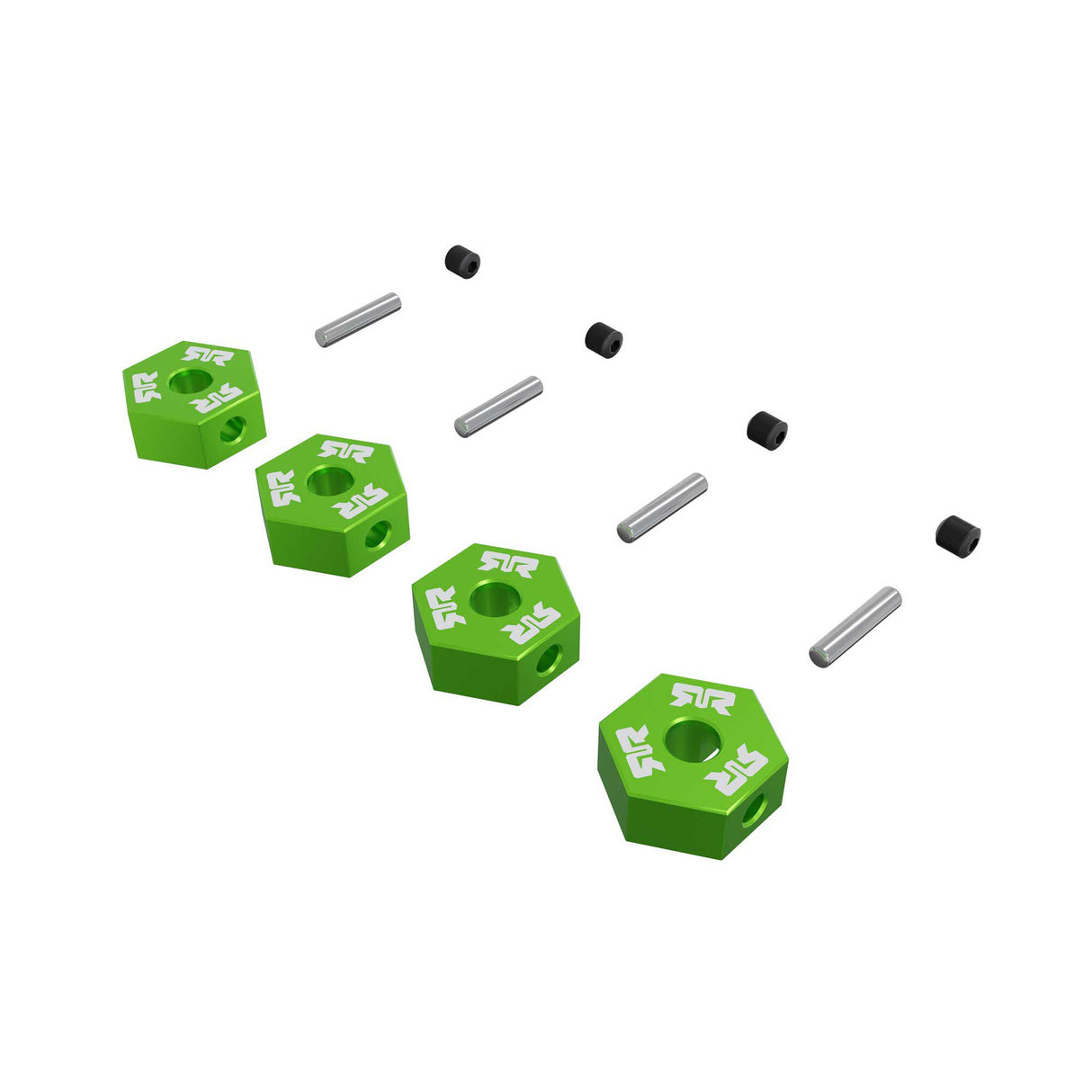 12mm Wheel Hex set (Metal) 4pcs- Green