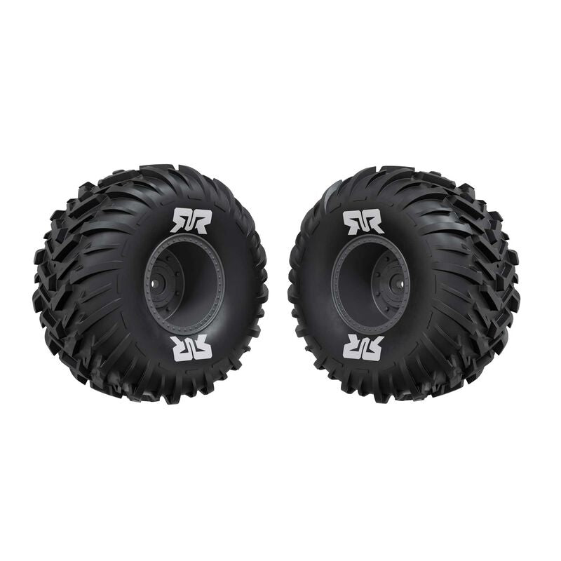 ARRMA dBoots Cut Chevron MT Tire Set Glued Gun metal