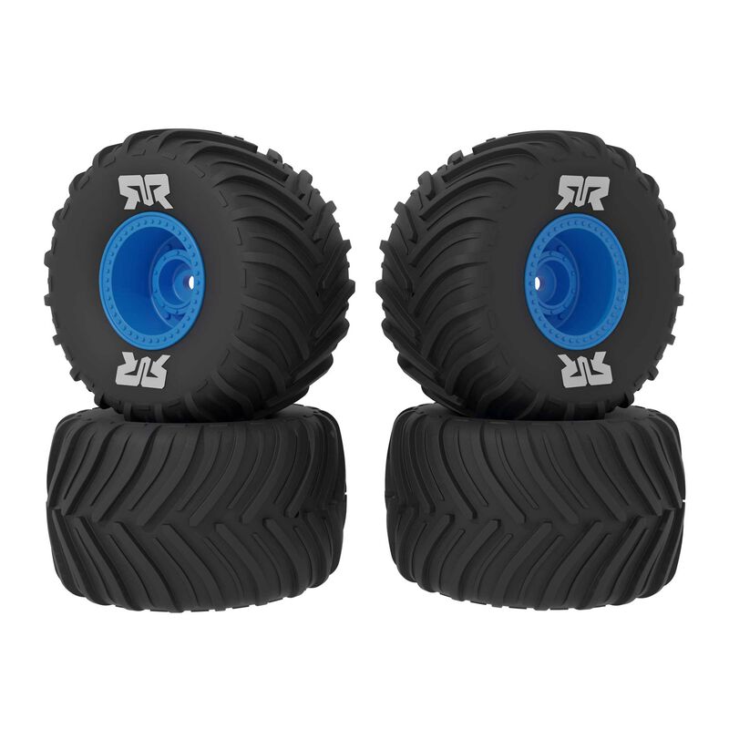 ARRMA dBoots Chevron Mounted Tire Set Glued Blue (2 Pairs): GROM
