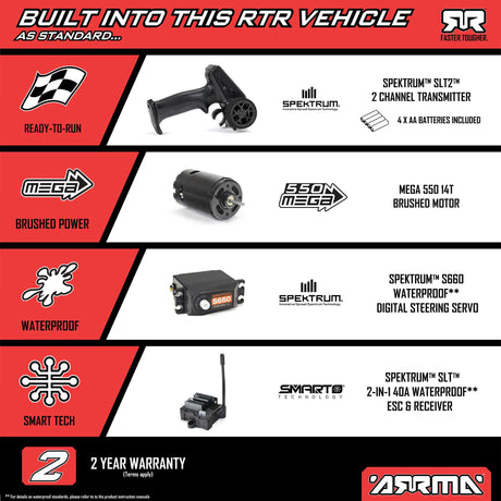 1/10 VORTEKS 2WD RTR Brushed Stadium Truck (Battery & Charger Included)