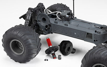 1/10 GORGON 2WD RTA Kit Brushed Monster Truck (Battery & Charger Included), Clear