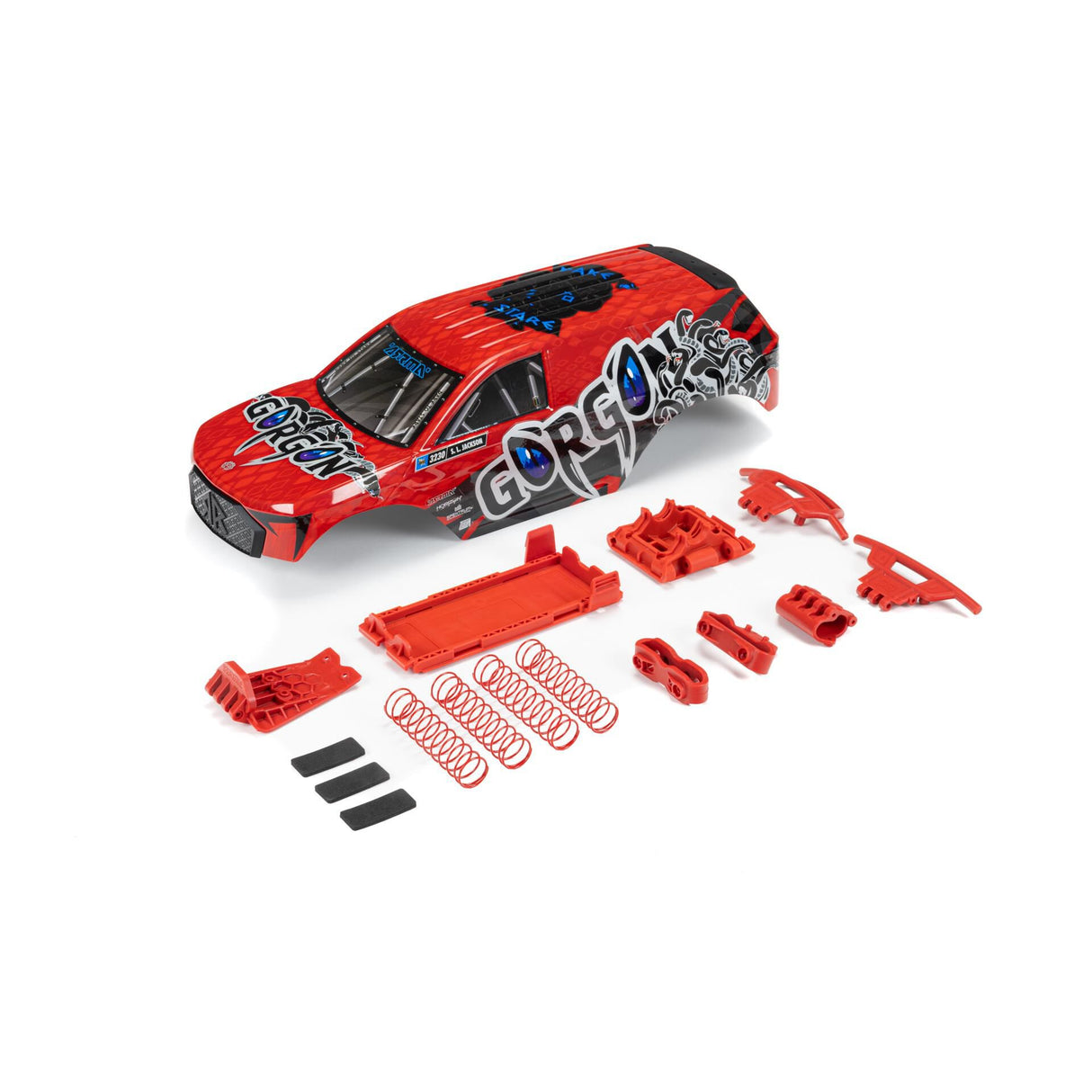 GORGON Painted Decaled Trimmed Body Set (Red)