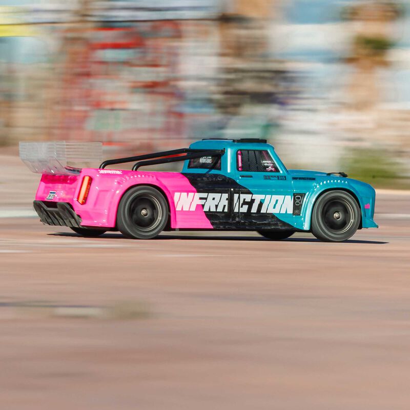 ARRMA 1/8 INFRACTION 223S DSC 4X4 RTR Brushless All-Road Street Bash Truck Teal/Pink