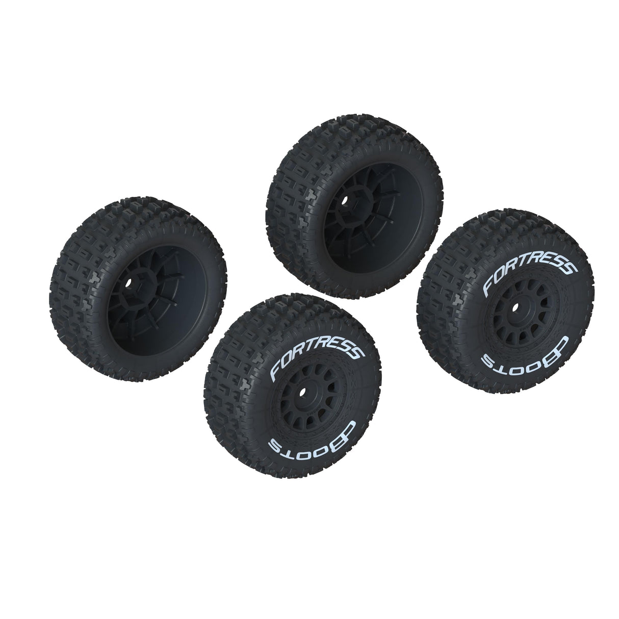 dBoots 'FORTRESS' Tire Set Glued (Black) (2 Pairs)