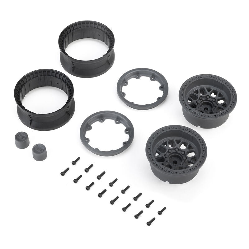 Axial 1.9 KMC Grenede Beadlock Wheels Gray (2)