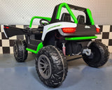Elektrisk børnebuggy 24 volt 2-personers hvid / grøn