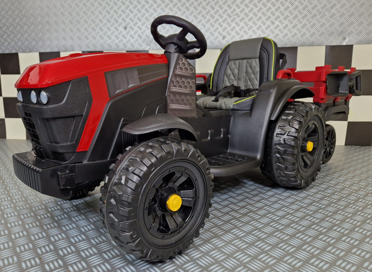 Elektrisk børnetraktor Farmer 12 volt rød m. fjernbetjening