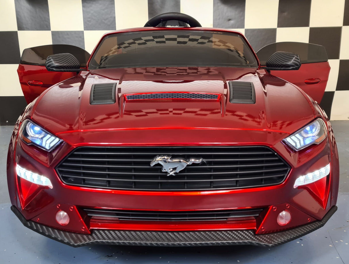 Children's car Ford Mustang 24 volt drift and RC metallic red