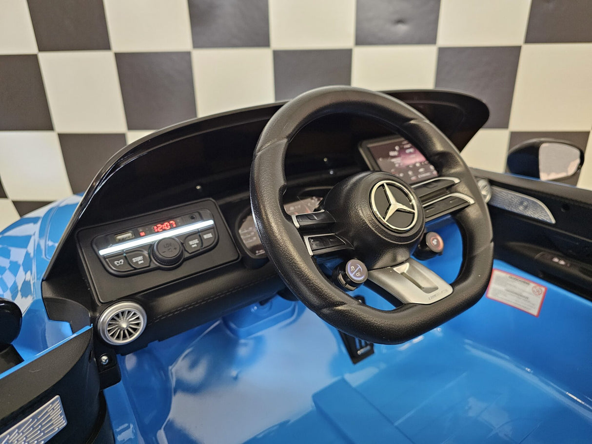 Electric children's car Mercedes SL63 12 volt metallic blue