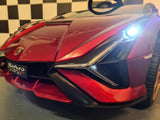 Battery Children car Lamborghini Sian 12 volts painting red