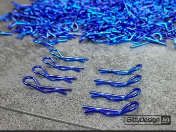Bittydesign BDBC-8BL - 1/10 Body Clips Kit (8) - Blue