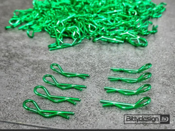 Bittydesign BDBC-8GR - 1/10 Body Clips Kit (8) - Green