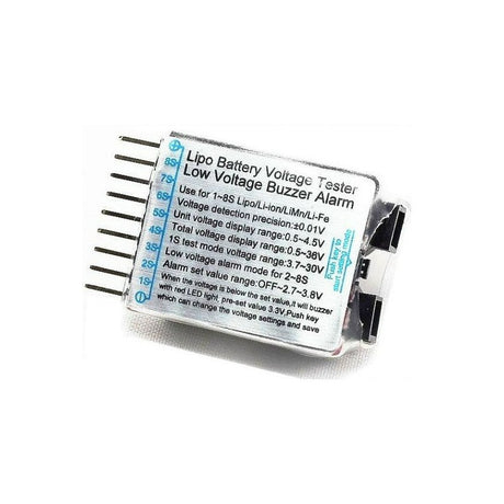 Volt Checker & Low Volt Buzzer - 1 to 8s Lipo/Li-ion/NiMH/LiFe