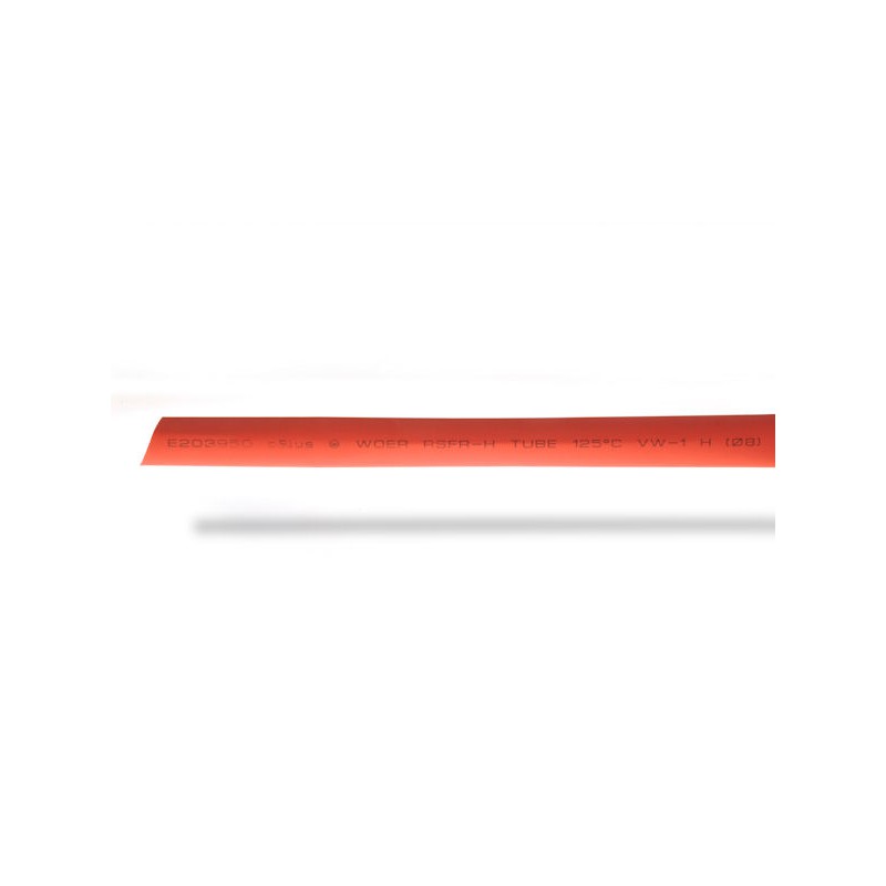 8mm thick shrink tube red - 1m