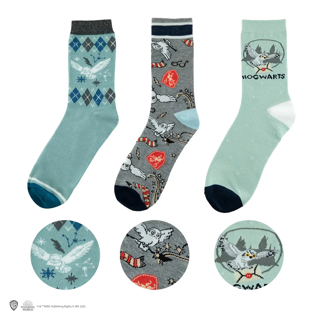 Set of 3 socks Hedwig - Harry Potter