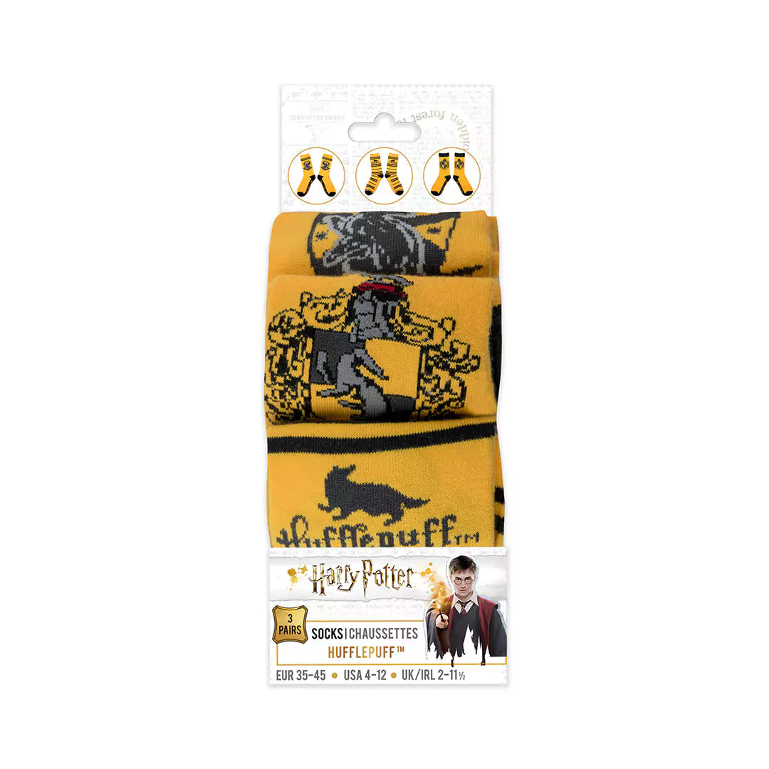 Socks Set of 3 Hufflepuff (EU 35 to 45) - Harry Potter