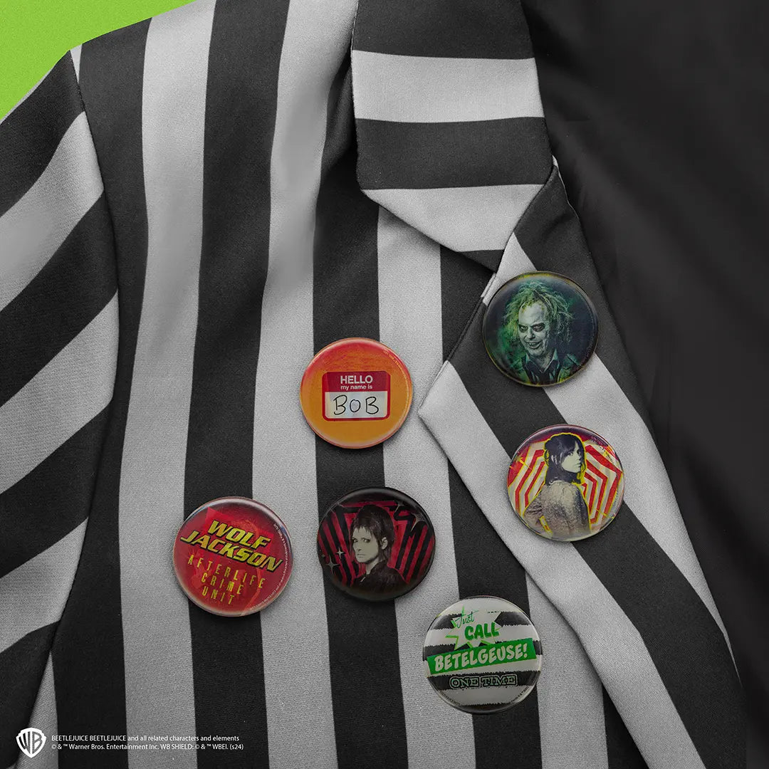 6 Button Badge Set - Beetlejuice