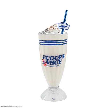 Milkshake glass and straw Scoops Ahoy - Stranger Things