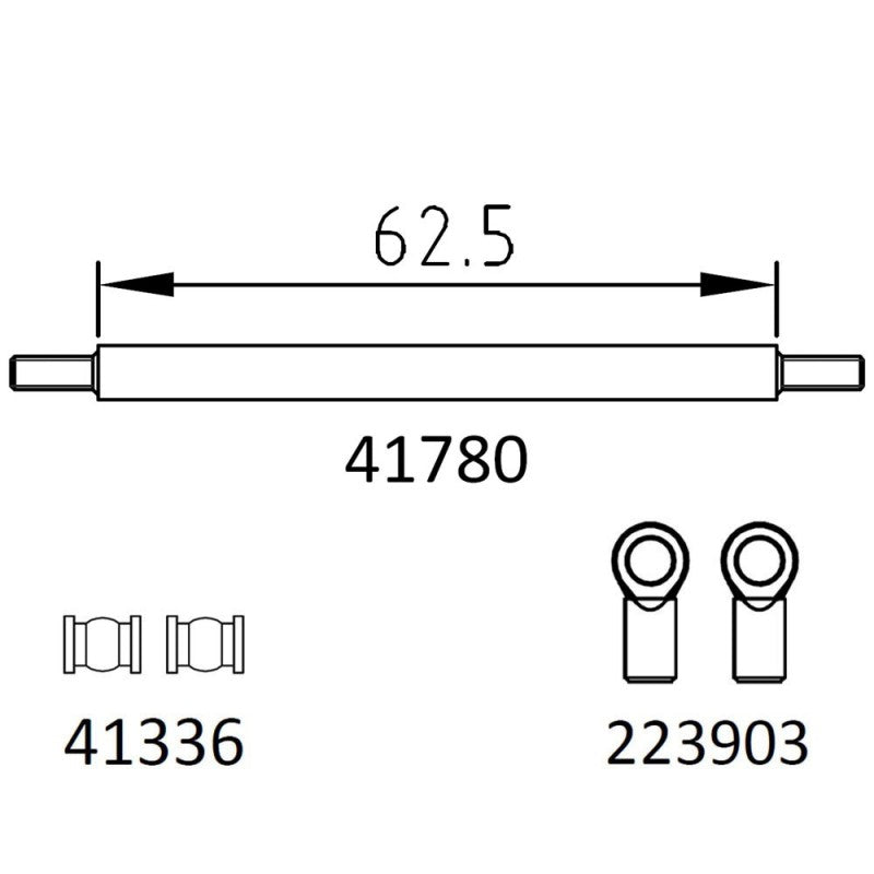 EMOX3 : rear stabilizer bar (straight)