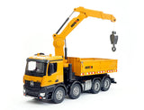 Fjernstyret Huina lastbil med tiplad, kran og EKSTRA tilbehør - skala 1:18