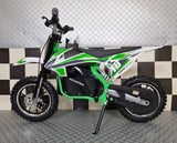 36 volt elektrisk crossmotorcykel grøn