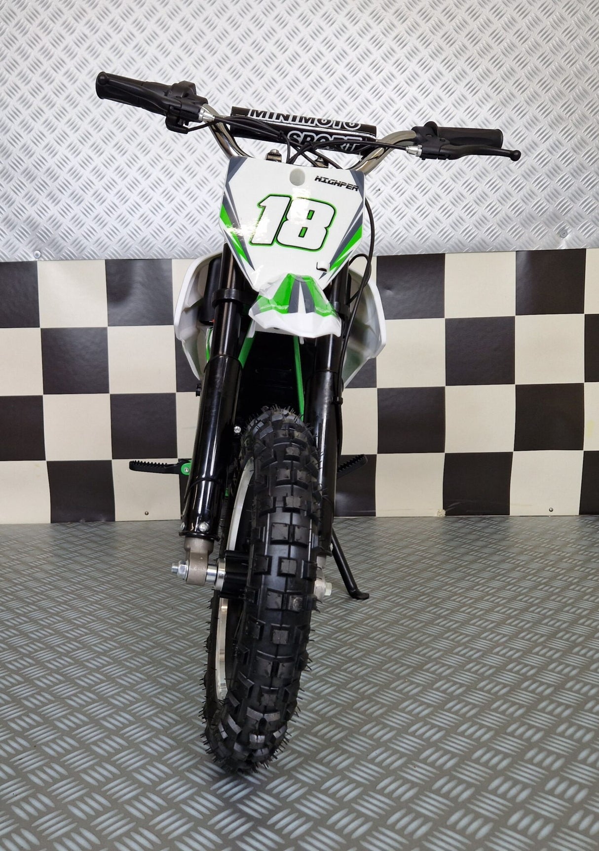 36 volt elektrisk crossmotorcykel grøn