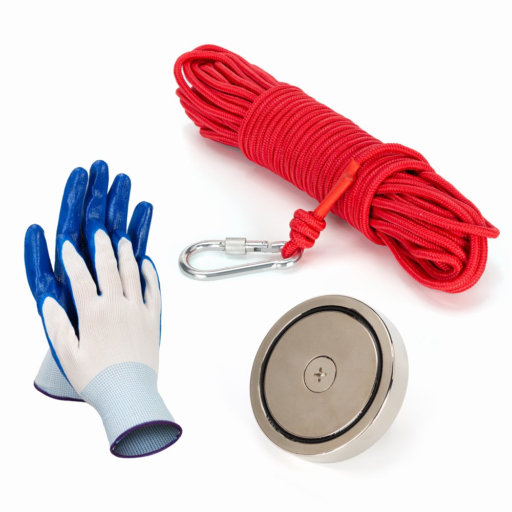 Stanlord Fiskesalvage Magnet 340 kg med anti-slip handsker og 20 m reb