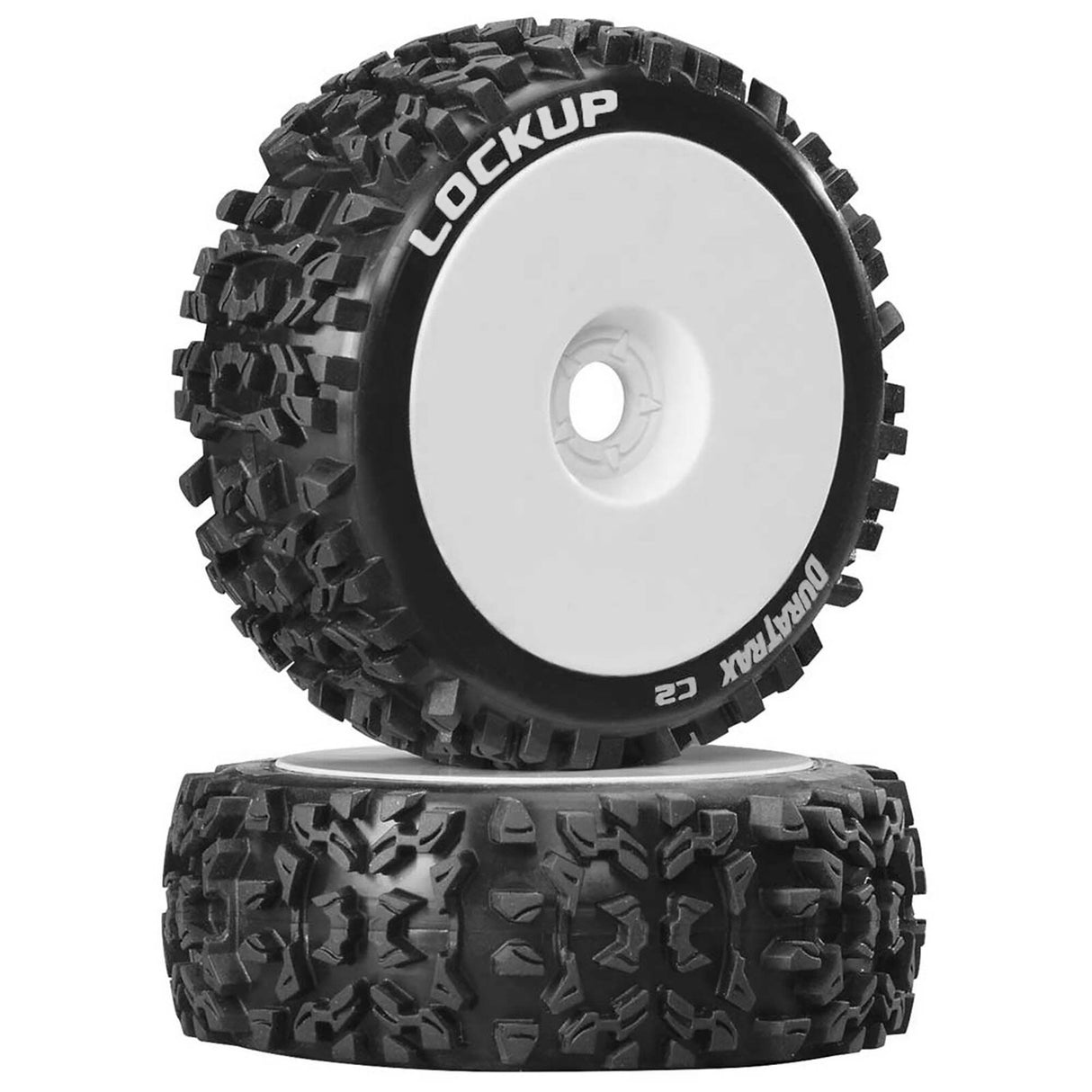 1/8 Lockup Buggy Tire C2 Mounted White (2)