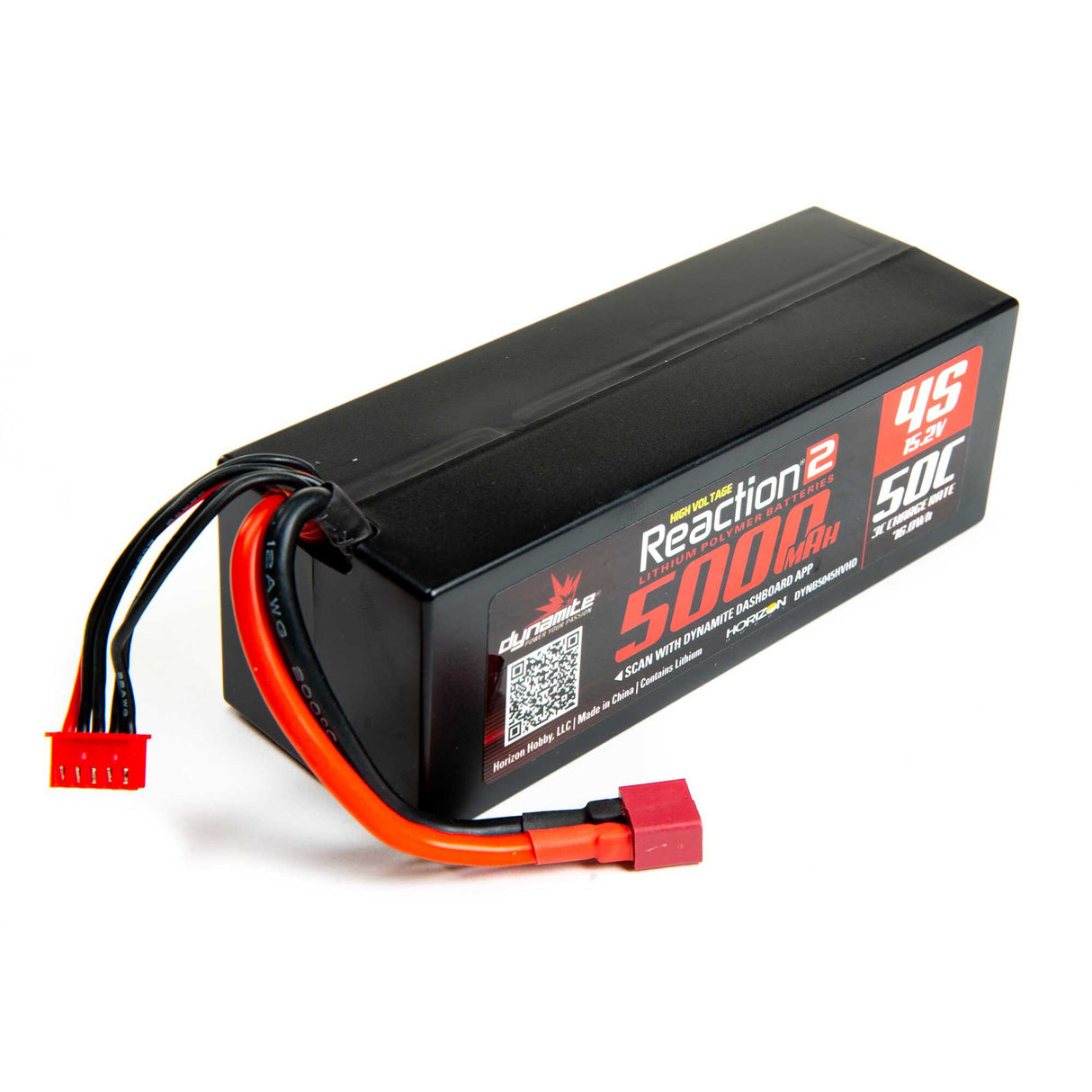 Reaction2 15.2VHV 5000mAh 4S 50C LiPo, Case:Deans