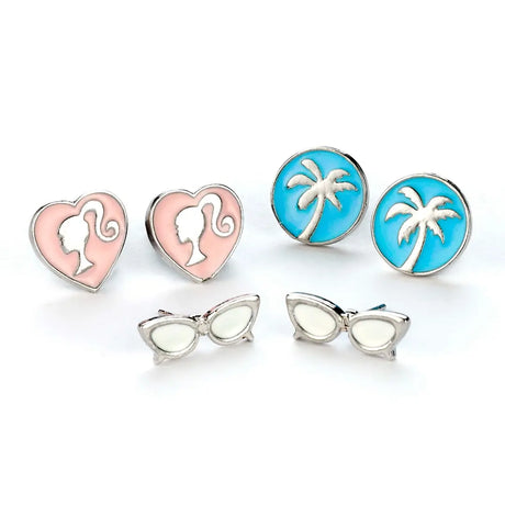 3 stud earrings - Barbie