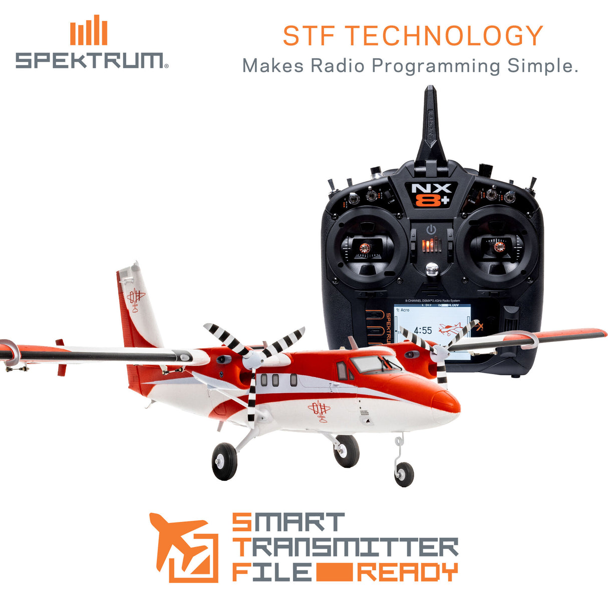 DHC-6 Twin Otter 1.4m BNF Basic with AS3X+ and SAFE Select with Floats