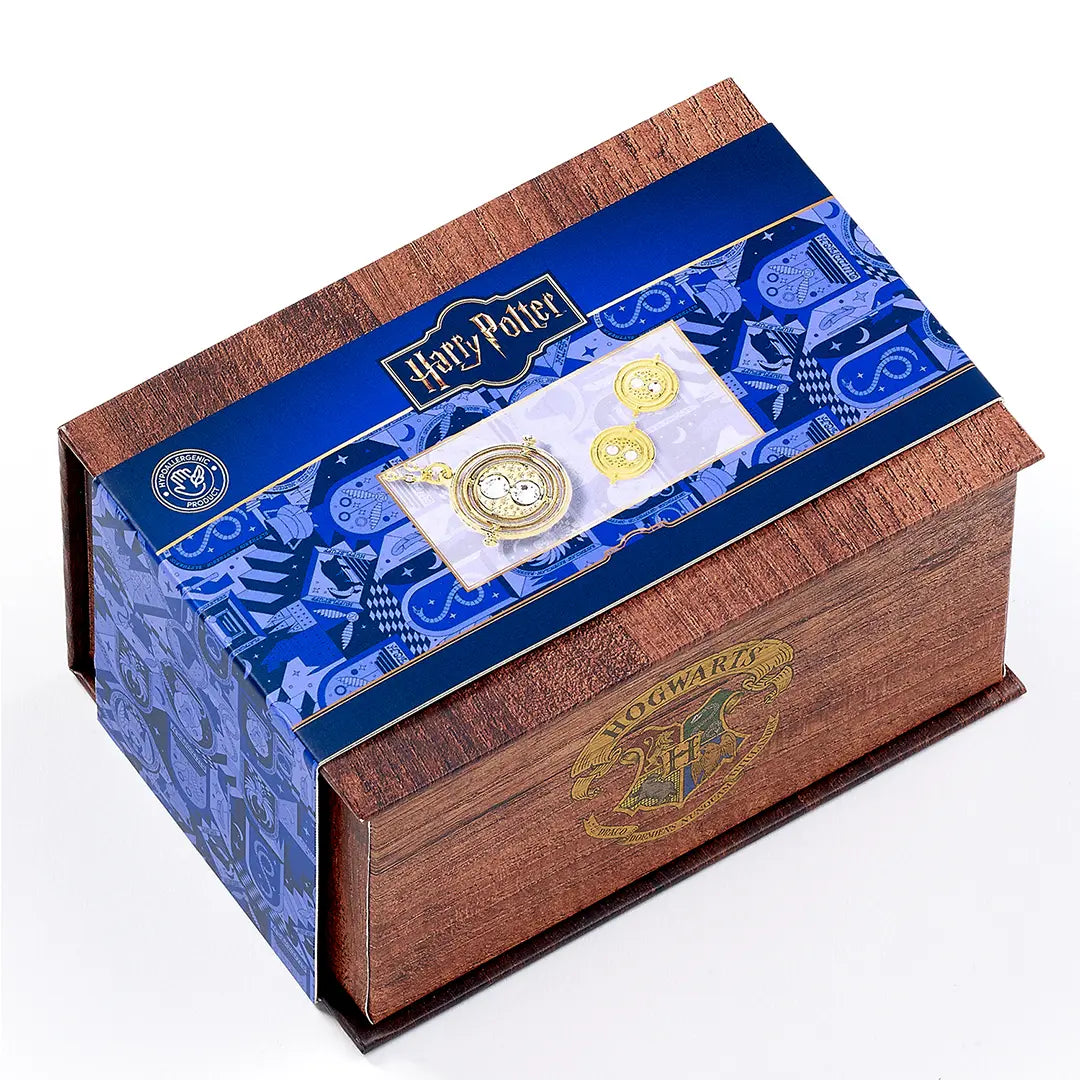 Gift box necklace and earrings time turner