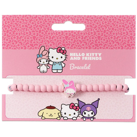 Pink Beaded Bracelet with My Melody Charm - Hello Kitty