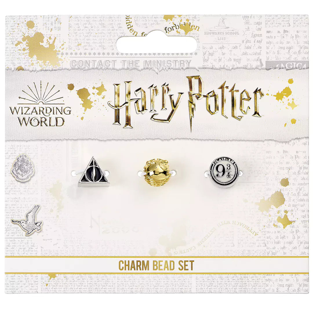 Harry Potter Set of Charms Deathly Hallows, Golden Snitch, Platform 9 3/4