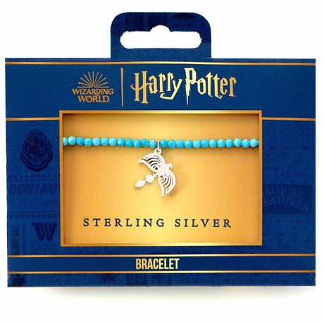 Sterling silver Ravenclaw Diadem Charm blue crystal bracelet - Harry Potter