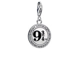 Sterling silver Platform 9 3/4 clip on charm with Crystal - Harry Potter