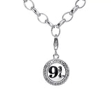 Sterling silver Platform 9 3/4 clip on charm with Crystal - Harry Potter