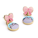 Pusheen the cat and bow earrings - Pusheen