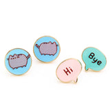 Set of 2 stud earrings Pusheen the cat Hi Bye - Pusheen