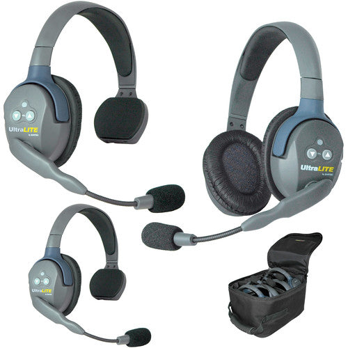 EARTEC ET-UL3SEU - UltraLITE 3 people system w/ 3 Single Headsets  batt.  charger