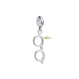 Sterling Silver Lightning Bolt & Glasses Slider Charm - Harry Potter