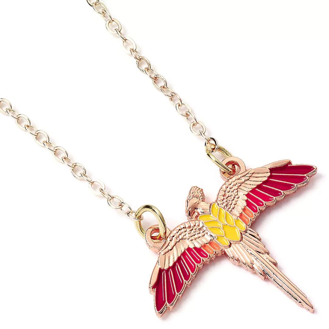 Rose Gold Plated Fawkes Necklace - Harry Potter