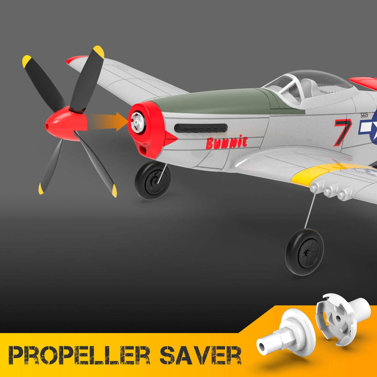P51D Mustang 4CH Gyro 400mm RTF