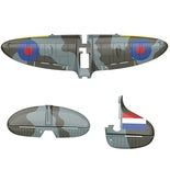 Wing, Tail Fin &amp; Stabilizer Spitfire Grey