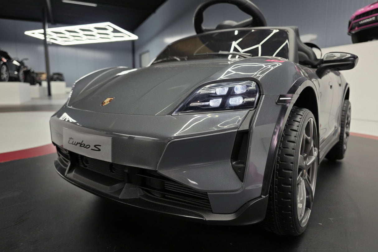 Elektrisk børnebil Porsche Taycan 1-personers 12 volt grå
