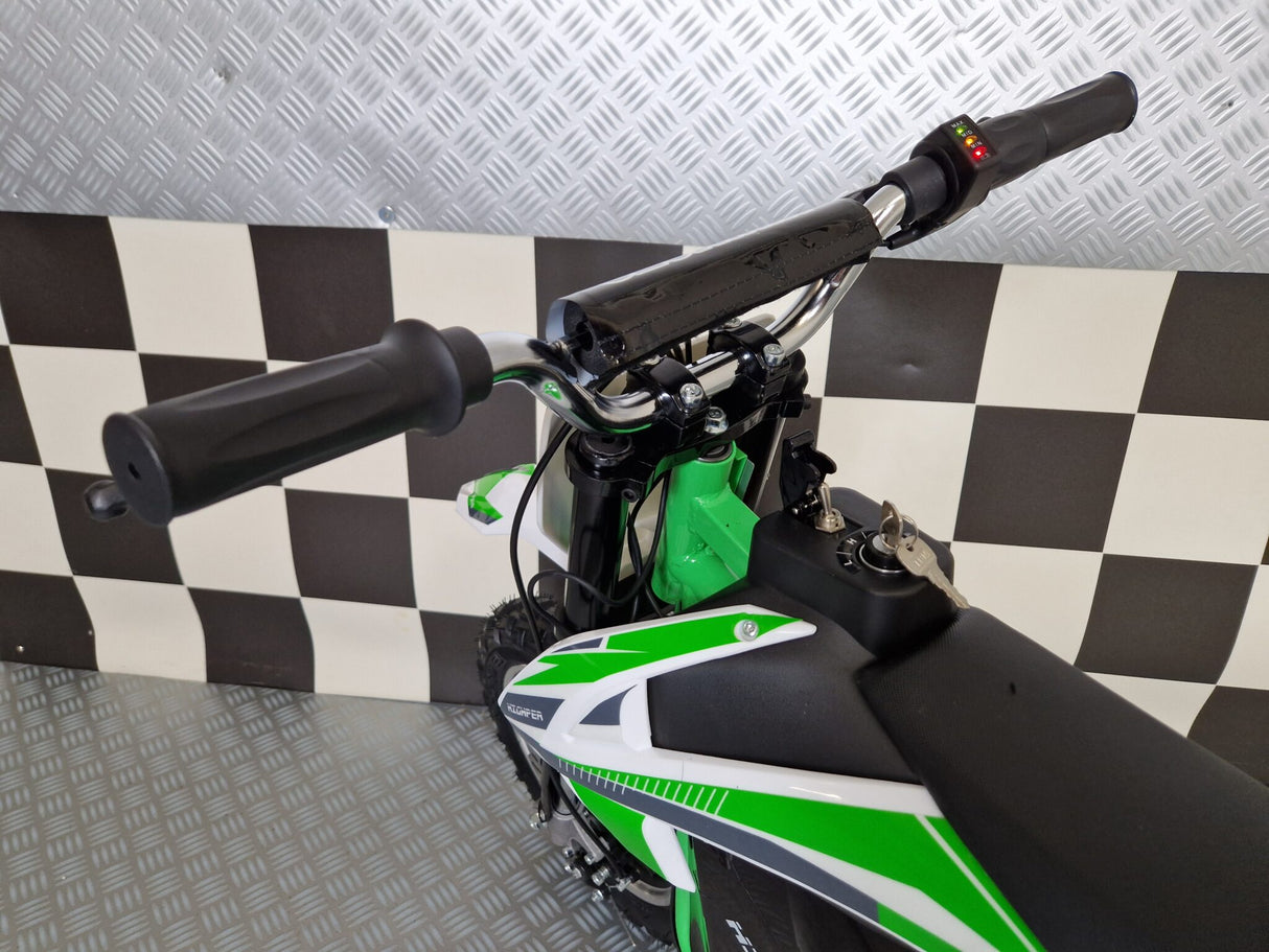 36 volt elektrisk crossmotorcykel grøn