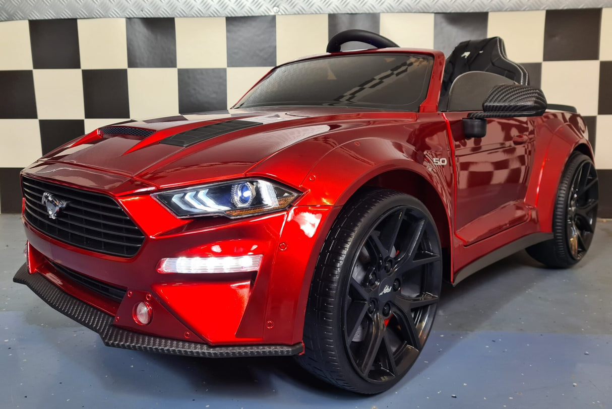 Children's car Ford Mustang 24 volt drift and RC metallic red